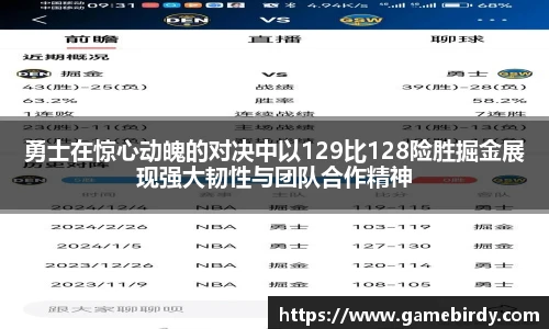 勇士在惊心动魄的对决中以129比128险胜掘金展现强大韧性与团队合作精神